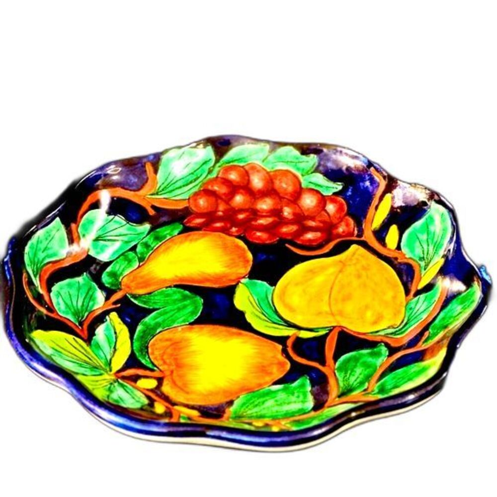 Authentic Talavera Large Handpainted Fruit Decorative Plate - Signed 12.5"